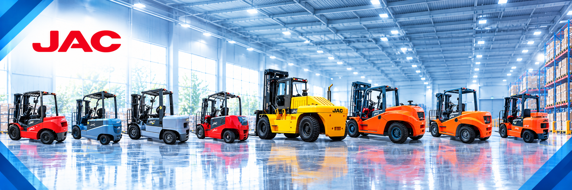 JAC Forklift Fleet in Modern Warehouse